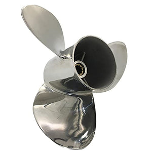 CAPTAIN Propeller fit Suzuki Outboard Engine DF8A DT9.9 DF9.9A DT15 DT15C DF15 DF15A 10 Tooth Spline SS9-1400-010 Stainless Steel