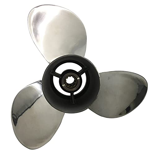 CAPTAIN Propeller fit Suzuki Outboard Engine DF8A DT9.9 DF9.9A DT15 DT15C DF15 DF15A 10 Tooth Spline SS9-1400-010 Stainless Steel