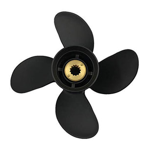 Captain 4 Blade Aluminum Outboard Propeller Fit Mercury Engines 25-70HP 13 Tooth Spline RH