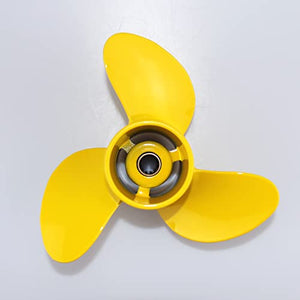 CAPTAIN Illuminating Yellow Propeller Replace for Mercury TOHATSU 4-6 HP Outboard, Boat Prop fit MFS 4 5 6C, M4C M5B 6 HP Outboard, Aluminum OEM Propellers