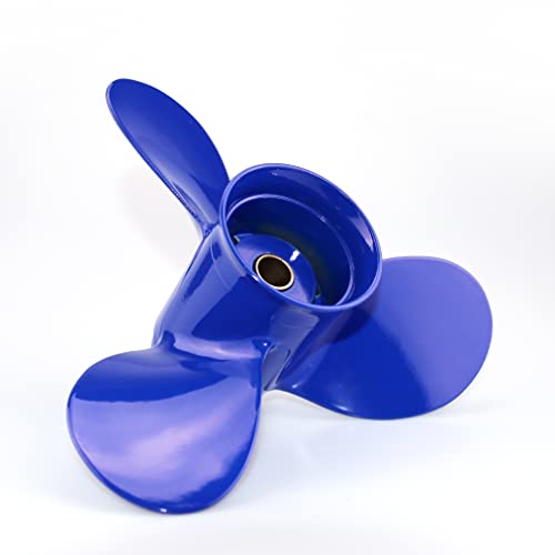 CAPTAIN Outboard Propeller Replace for Mercury TOHATSU 8-9.9 HP, Aluminum OEM Boat Prop fit MFS NFS 8,9.8, 9.9 HP (Reflex Blue)