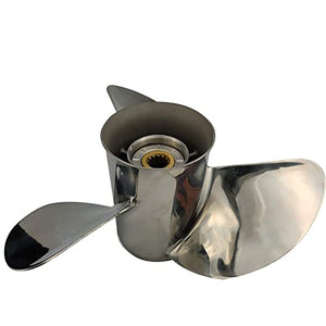 CAPTAIN Propeller fit Evinrude Johnson Outboard Engine 40hp-140hp 13 Tooth Spline Steel Stainless Props for 45 50 55 60 E-TEC 60HP 3 Cyl 65 70 75 90 100 115 135 HP Outboart