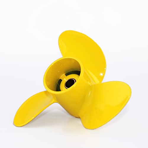 CAPTAIN Illuminating Yellow Propeller Replace for Mercury TOHATSU 4-6 HP Outboard, Boat Prop fit MFS 4 5 6C, M4C M5B 6 HP Outboard, Aluminum OEM Propellers