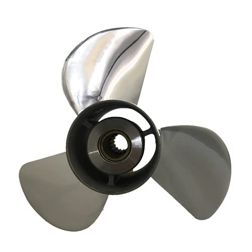 CAPTAIN Propeller 13x17 Fit Yamaha Outboard Engine t50 60hp t60 70hp f70 75hp f75 80hp f80 85hp 90hp f90 f100 115hp F115 130hp 15 Tooth Spline 6L6-45930-02-98 Stainless Steel Left-Hand Rotation