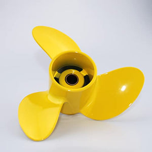 CAPTAIN Illuminating Yellow Propeller Replace for Mercury TOHATSU 4-6 HP Outboard, Boat Prop fit MFS 4 5 6C, M4C M5B 6 HP Outboard, Aluminum OEM Propellers