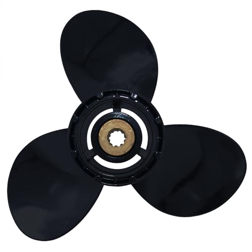 CAPTAIN Outboard Propeller fit Suzuki DF8A DF9.9A DF9.9B DF9.9 DT9.9 DF15A DF15 DT15C DT15 DF20A DT20- OEM Grade - 3 Blades - 10 Spline Tooth Aluminum Boat Prop - 9 1/4x10