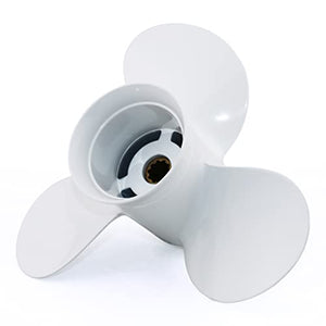 CAPTAIN Outboard Propeller Fit Yamaha 20HP 25HP F25 30HP Boat Engine, 10 Tooth Spline Aluminum Prop, OEM Outboard Parts