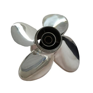 CAPTAIN Propeller fit Mercury Outboard Engine 25hp 28hp 30hp 25hp 30hp 10 Tooth Spline 4 Balde Steel Stainless