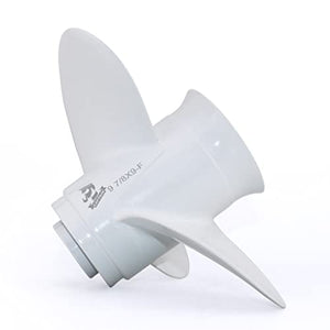 CAPTAIN Outboard Propeller Fit Yamaha 20HP 25HP F25 30HP Boat Engine, 10 Tooth Spline Aluminum Prop, OEM Outboard Parts