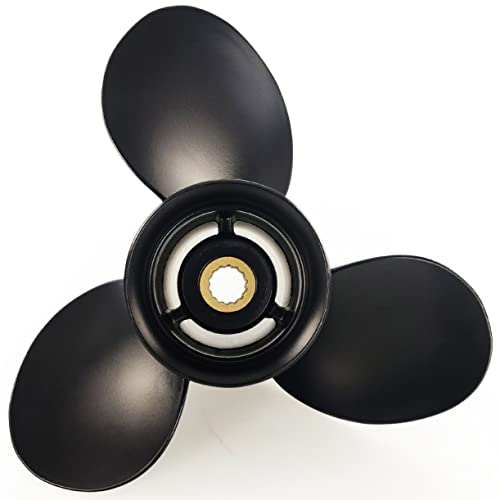 CAPTAIN Outboard Propeller fit MERCURY TOHATSU 9.9-20 HP, 14 Spline Tooth Board Prop,OEM RH Aluminum Propellers for 9.9HP 12HP 15HP 18HP 20HP,MFS,MSFMFS, 9.9 HP Bigfoot