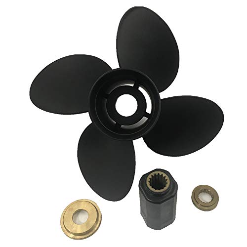 CAPTAIN Propeller 4 Blades 13x17 Fit Mercury/MerCruiser Outboard Engine 40hp 50hp 70hp 75hp 80hp 90hp 100hp 115hp 125hp 140hp 150hp 15 Tooth Spline Aluminum