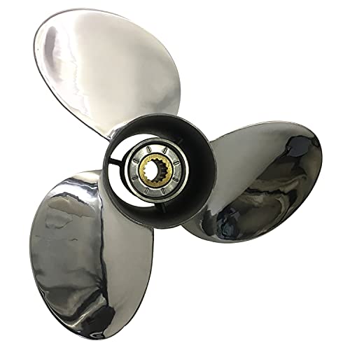 CAPTAIN Steel Stainless Propeller fit Evinrude/Johnson Outboard Engine 90-140hp 15 Tooth Spline RH