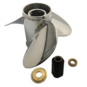 CAPTAIN Propeller fit Mercury Outboard Engine 115hp 135hp 150hp 175hp 200hp 220hp 225hp 250hp 260hp 400hp 15 Tooth Spline 58333-ZY3-A23CL Left Rotation Steel Stainless