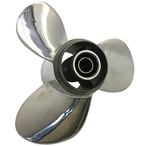 CAPTAIN Propeller fit Suzuki Outboard Engine 20hp 25C DT20 DT30 DF25 DF30 DF25A 10 Tooth Spline 99105-00600-11P Stainless Steel