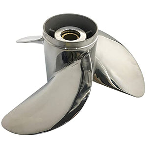 CAPTAIN Propeller Fit Honda Outboard Engine 60hp 75hp 90hp 115hp 130hp 15 Tooth Spline 58133-ZW1-B21HR Left Rotation Steel Stainless