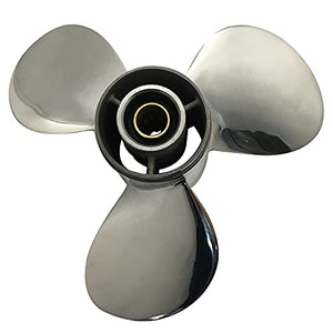 CAPTAIN Propeller 10 1/8x12 Fit Yamaha Outboard Engine 20hp 25hp f25hp 30hp 10 Tooth Spline MAR-GYT3B-02-12 Stainless Steel