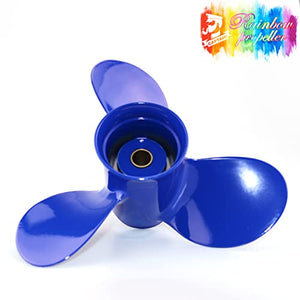 CAPTAIN Outboard Propeller Replace for Mercury TOHATSU 8-9.9 HP, Aluminum OEM Boat Prop fit MFS NFS 8,9.8, 9.9 HP (Reflex Blue)