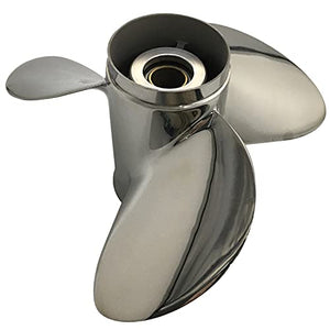 CAPTAIN Propeller Fit Honda Outboard Engine 35hp 40hp 45hp 50A 50hp BF60 13 Tooth Spline 4 Blade Steel Stainless