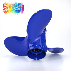 CAPTAIN Outboard Propeller Replace for Mercury TOHATSU 8-9.9 HP, Aluminum OEM Boat Prop fit MFS NFS 8,9.8, 9.9 HP (Reflex Blue)