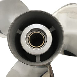 Captain Propeller 10 3/8X13 Fit Mercury Outboard Engine 25hp 30hp 35hp 40hp 45hp 48hp 50hp 55hp 60hp 70hp 75hp 13 Tooth Spline Steel Stainless