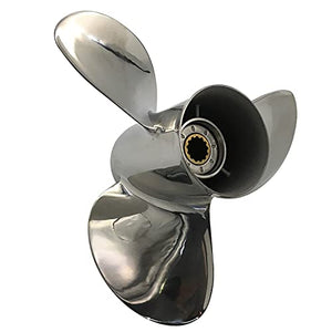 CAPTAIN Propeller Fit Honda Outboard Engine 35hp 40hp 45hp 50A 50hp BF60 13 Tooth Spline 4 Blade Steel Stainless