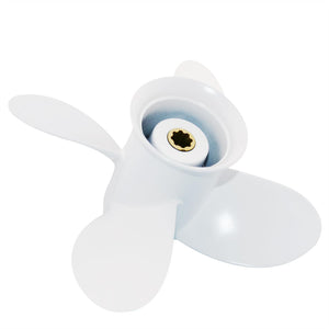 CAPTAIN Propeller Suitable for Yamaha 9.9HP F9.9 15HP F15C F15 F20 4-Stroke Outboard - 4 Blades, 8 Spline Teeth, 9 1/4x10 Pitch - White