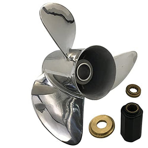 CAPTAIN Propeller 13 3/8x23 Fit Yamaha Outboard Engine 150HP 175HP 200HP 220HP 225HP 250HP 300HP 6G5-45974-03-98 15 Tooth Spline Stainless Steel