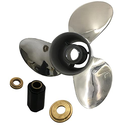 CAPTAIN Propeller 13 3/4x19 Fit Yamaha Outboard Engine 150HP 175HP 200HP 220HP 225HP 250HP 300HP 6K1-45974-02-98 15 Tooth Spline Left-Hand Rotation Stainless Steel