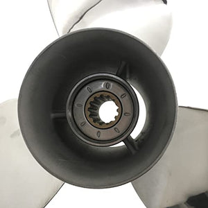 Captain Propeller 10 3/8X13 Fit Mercury Outboard Engine 25hp 30hp 35hp 40hp 45hp 48hp 50hp 55hp 60hp 70hp 75hp 13 Tooth Spline Steel Stainless