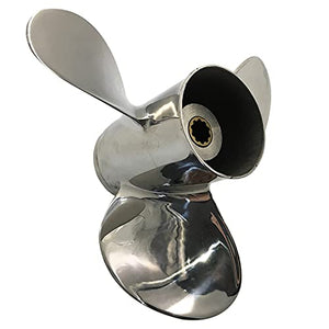 Captain Propeller Fit Tohatsu Outboard Engine 25HP 30HP 10 Tooth Spline 3R0B64525-1 Stainless Steel