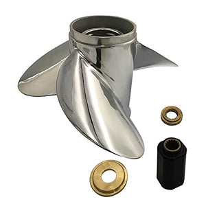 CAPTAIN Propeller 13 3/4x19 Fit Yamaha Outboard Engine 150HP 175HP 200HP 220HP 225HP 250HP 300HP 6K1-45974-02-98 15 Tooth Spline Left-Hand Rotation Stainless Steel