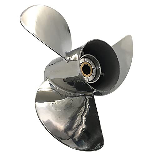 CAPTAIN Propeller Fit Honda Outboard Engine 60hp 75hp 90hp 115hp 130hp 15 Tooth Spline 58133-ZW1-B21HR Left Rotation Steel Stainless