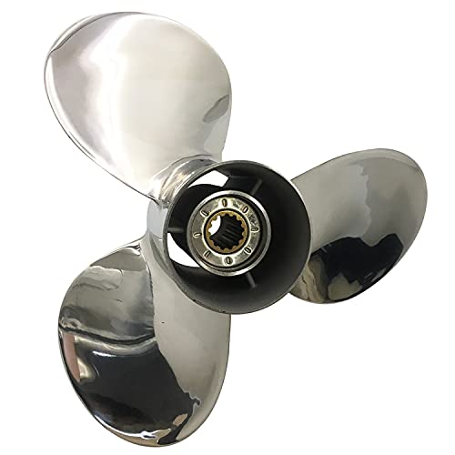 CAPTAIN Propeller 10 1/2x13 Fit Yamaha Outboard Engine t25hp f30 40hp 48hp 50hp f40 f50 55hp 60hp f60 15 Tooth Spline Stainless Steel