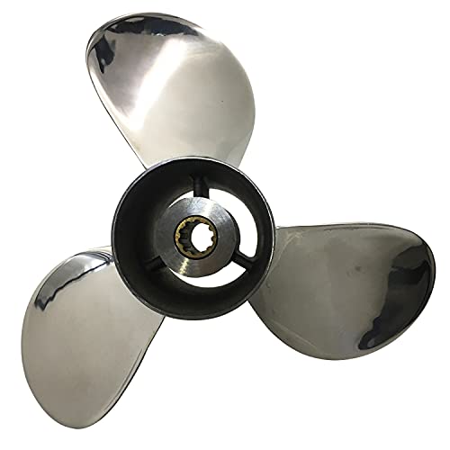 Captain Propeller Fit Tohatsu Outboard Engine 25HP 30HP 10 Tooth Spline 3R0B64525-1 Stainless Steel