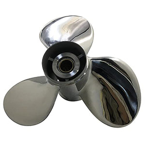 CAPTAIN Propeller fit Suzuki Outboard Engine DF60 DF70 DT75 DT85 DT90 DT100 DT115 DT140 13 Tooth Spline 58200-92J40-000 Stainless Steel