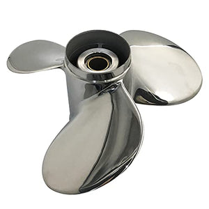 CAPTAIN Propeller 10 1/2x13 Fit Yamaha Outboard Engine t25hp f30 40hp 48hp 50hp f40 f50 55hp 60hp f60 15 Tooth Spline Stainless Steel