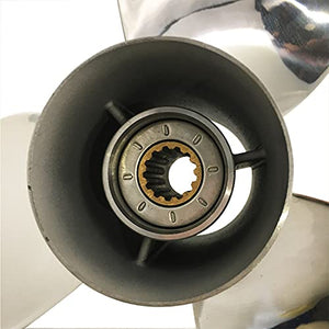 CAPTAIN Propeller fit Suzuki Outboard Engine DF60 DF70 DT75 DT85 DT90 DT100 DT115 DT140 13 Tooth Spline 58200-92J40-000 Stainless Steel