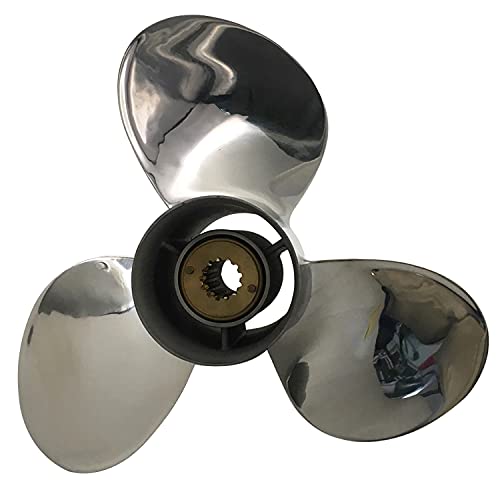 CAPTAIN Propeller 11 1/8x13 Fit Mercury Outboard Engine 25hp 30hp 35hp 40hp 45hp 48hp 50hp 55hp 60hp 70hp 75hp 13 Tooth Spline Steel Stainless