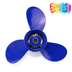 CAPTAIN Outboard Propeller Replace for Mercury TOHATSU 8-9.9 HP, Aluminum OEM Boat Prop fit MFS NFS 8,9.8, 9.9 HP (Reflex Blue)