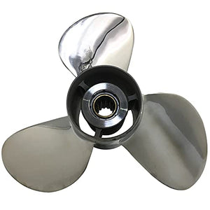 CAPTAIN Propeller Fit Honda Outboard Engine 35hp 40hp 45hp 50A 50hp BF60 13 Tooth Spline 4 Blade Steel Stainless