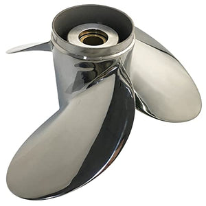 CAPTAIN Steel Stainless Propeller fit Evinrude/Johnson Outboard Engine 90-140hp 15 Tooth Spline RH