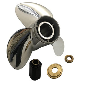 CAPTAIN Propeller 13 3/4x19 Fit Yamaha Outboard Engine 150HP 175HP 200HP 220HP 225HP 250HP 300HP 6K1-45974-02-98 15 Tooth Spline Left-Hand Rotation Stainless Steel