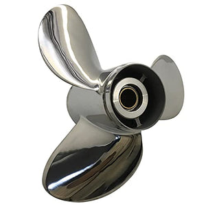 CAPTAIN Propeller Fit Honda Outboard Engine 35hp 40hp 45hp 50A 50hp BF60 13 Tooth Spline 4 Blade Steel Stainless