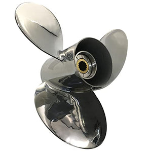 CAPTAIN Steel Stainless Propeller fit Evinrude/Johnson Outboard Engine 90-140hp 15 Tooth Spline RH