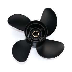 CAPTAIN 4 Blades Boat Propeller fit Mercury, 10.3 x13, 13 Spline Tooth Outboard Motor Prop, RH Aluminum Engines Propellers for 25 Bigfoot 30 SeaPro 35 40 Marathon 45 48 Mariner 50 55 60 70 Model 75 HP