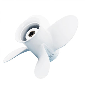 CAPTAIN Propeller Suitable for Yamaha 9.9HP F9.9 15HP F15C F15 F20 4-Stroke Outboard - 4 Blades, 8 Spline Teeth, 9 1/4x10 Pitch - White