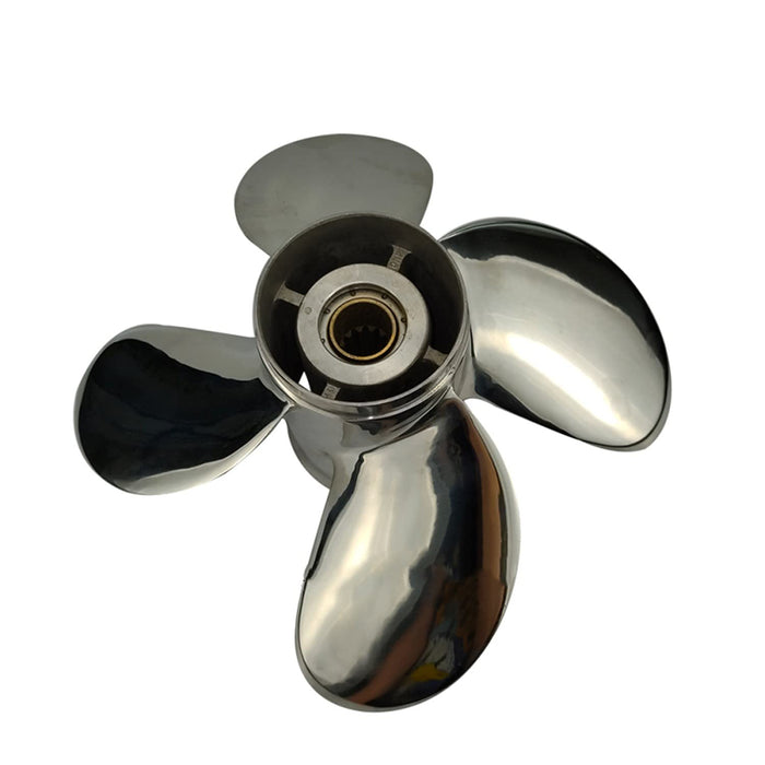 CAPTAIN Propeller 11 5/8x12 Fit Suzuki Outboard Engine DT35C DT40 DF40 DF40A DF50 DF50A DT50 DT55 DT60 DF60A DT65 13 Tooth Spline 4 Blade Stainless Steel