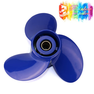 CAPTAIN Outboard Propeller Replace for Mercury 25-70 HP, 3-Blade 10 3/8" x 14" Pitch Aluminium Boat Propellers, OEM No.48-816706A45, 13 Tooth Splines, RH (Reflex Blue)