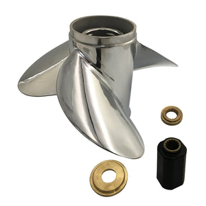 CAPTAIN Propeller 13 3/4x21 Fit Yamaha Outboard Engine 150HP 175HP 200HP 220HP 225HP 250HP 300HP 15 Tooth Spline 68G-45976-20-00 Left-Hand Rotation Stainless Steel