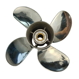 CAPTAIN Propeller 11 5/8x11 Fit Suzuki Outboard Engine DT35C DT40 DF40 DF40A DF50 DF50A DT50 DT55 DT60 DF60A DT65 13 Tooth Spline 4 Blade Stainless Steel